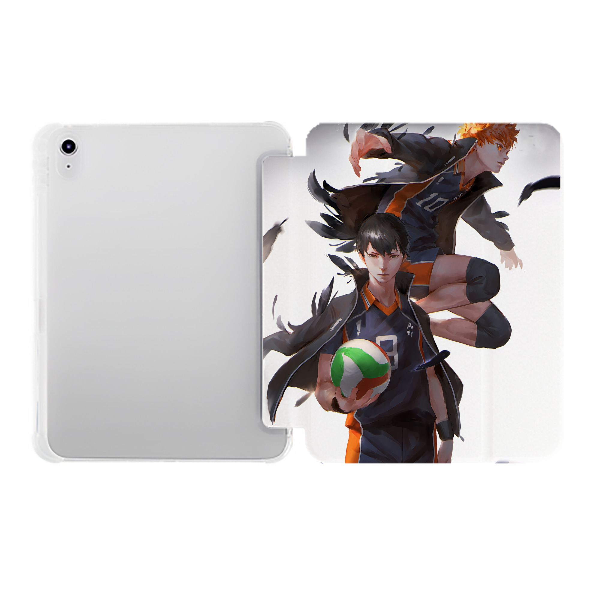 （画像用） ハイキュー!! Haikyu!! IPad ケース ペン収納付き 三つ折りスタンド PUレザー×シリコン 対応機種9.5/10.5/10.9インチ
